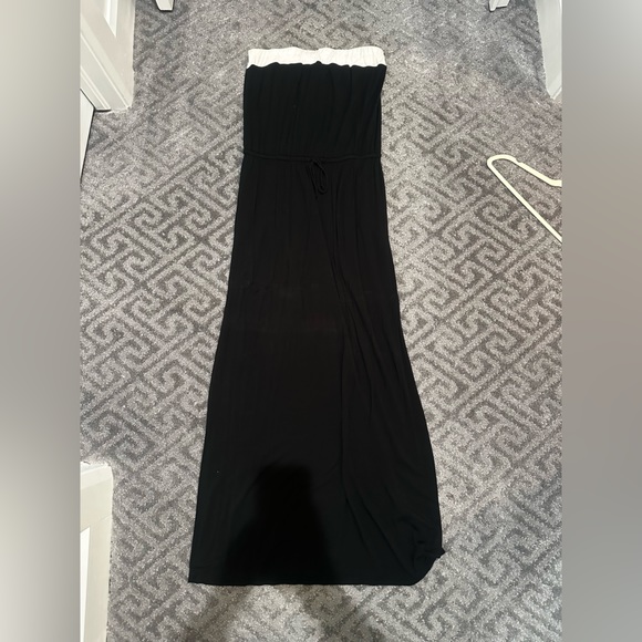 J Crew Amie Dress. Black and white strapless maxi. - Picture 1 of 3